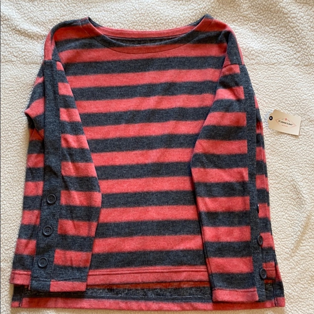 Fleece striped sweatshirt